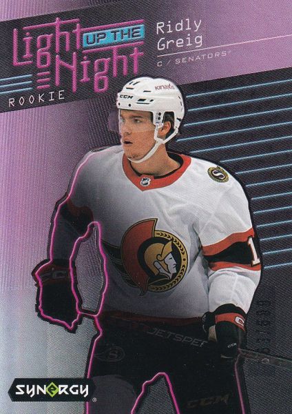 insert RC karta RIDLY GREIG 23-24 Synergy Light Up The Night Rookie Pink /699